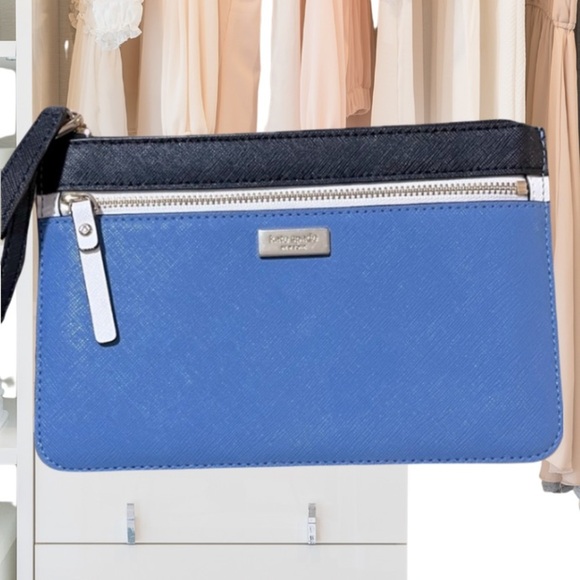 Kate Spade Laurel Way Tinie Tile Blue / Cement White / Black - Picture 1 of 6